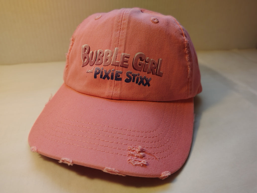 Bubble Girl and Pixie Stixx - Pink Distressed Hat